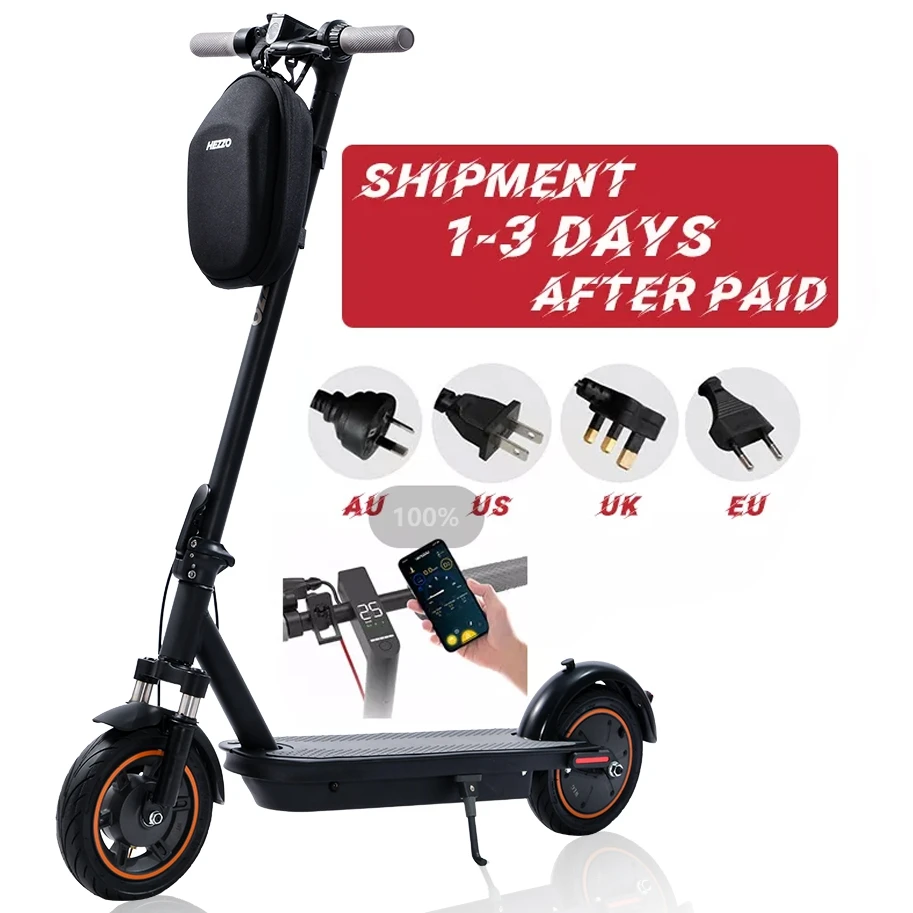HEZZO 10Inch 500W 36V 15Ah Electric Scooter 21.8Mph Front Suspension Foldable G30 Poweful Commute Escooter With Shopping Bag