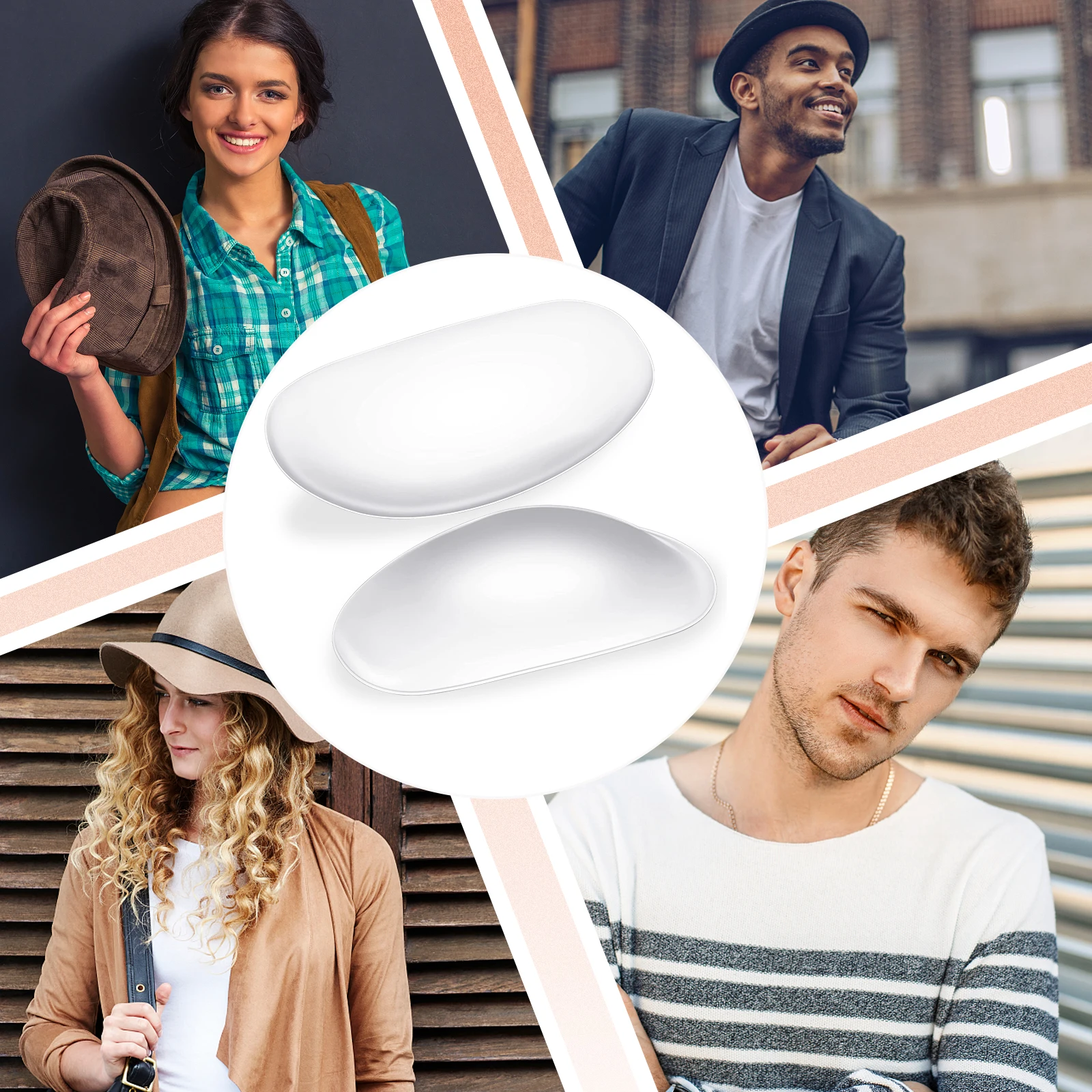 Invisible Shoulder Pads Silicone Anti-Slide Detachable Pad Reusable Enhancer Clothing Decoration 1 Pair Women Men