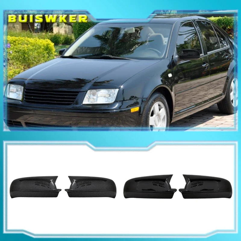 

Bat Style Mirror Cover For Volkswagen Golf 4 MK4 1997-2003 Rearview Mirror Cover 2Pieces Cover Glossy Black Car Shields Exterior