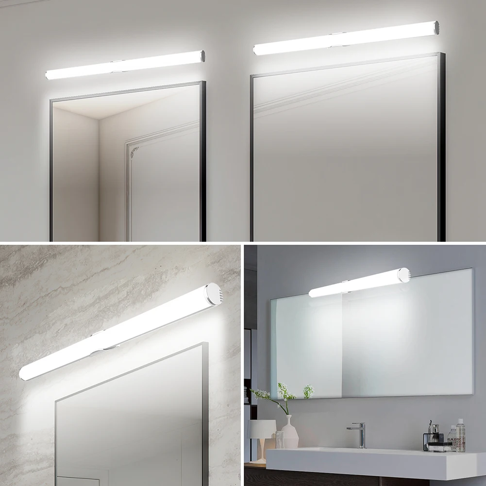 LED Eye Protection Light USB Charging Selfie Light Touch Switch Mirror Dimmable Cordless IP44 Waterproof for Dressing Room