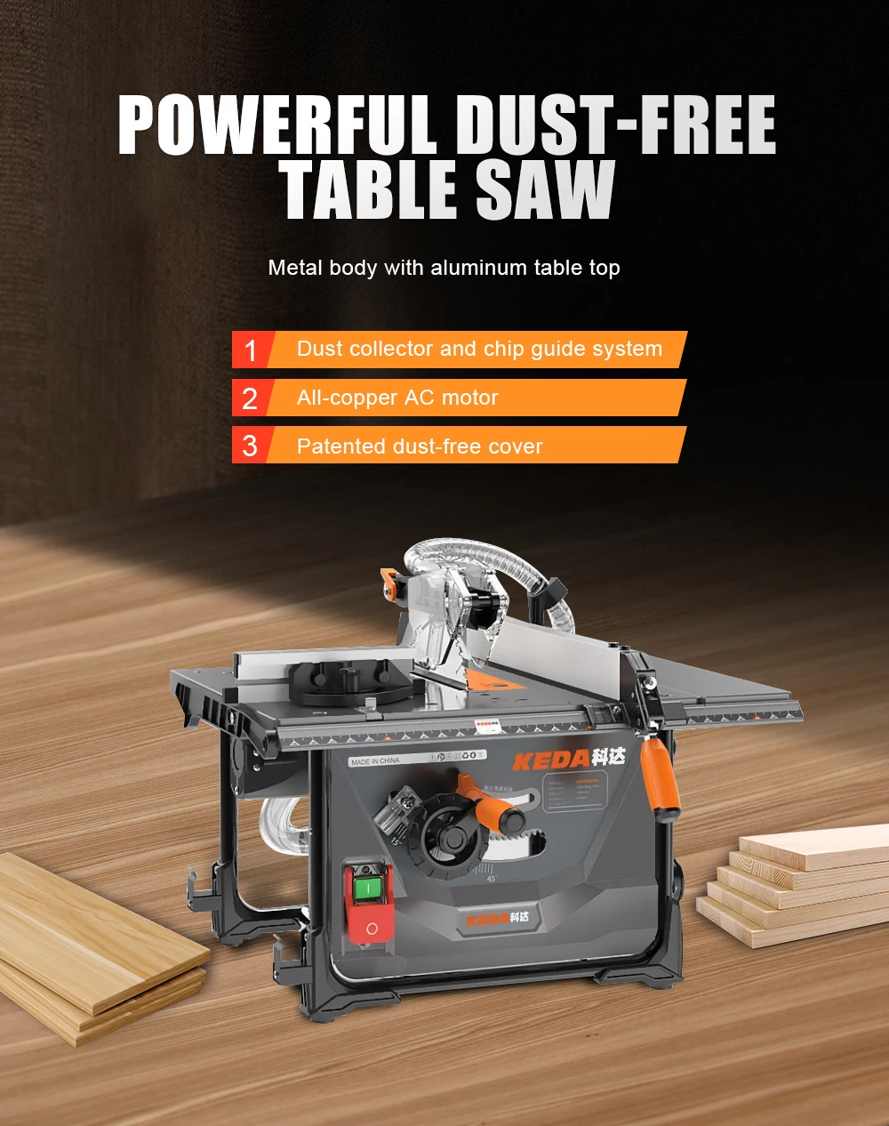 Electric Table Saw 220V 8.5 Inch Table Saw Solid Wood Metal Saw Laminate Cutting