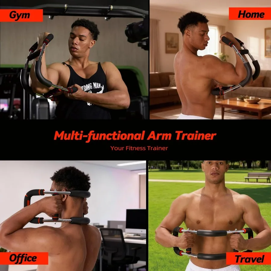 Twister Arm Trainer, Adjustable Chest Workout Equipment with 6 Resistance Levels Springs (30-160 Lbs), Arm Trainer for Men & Wom