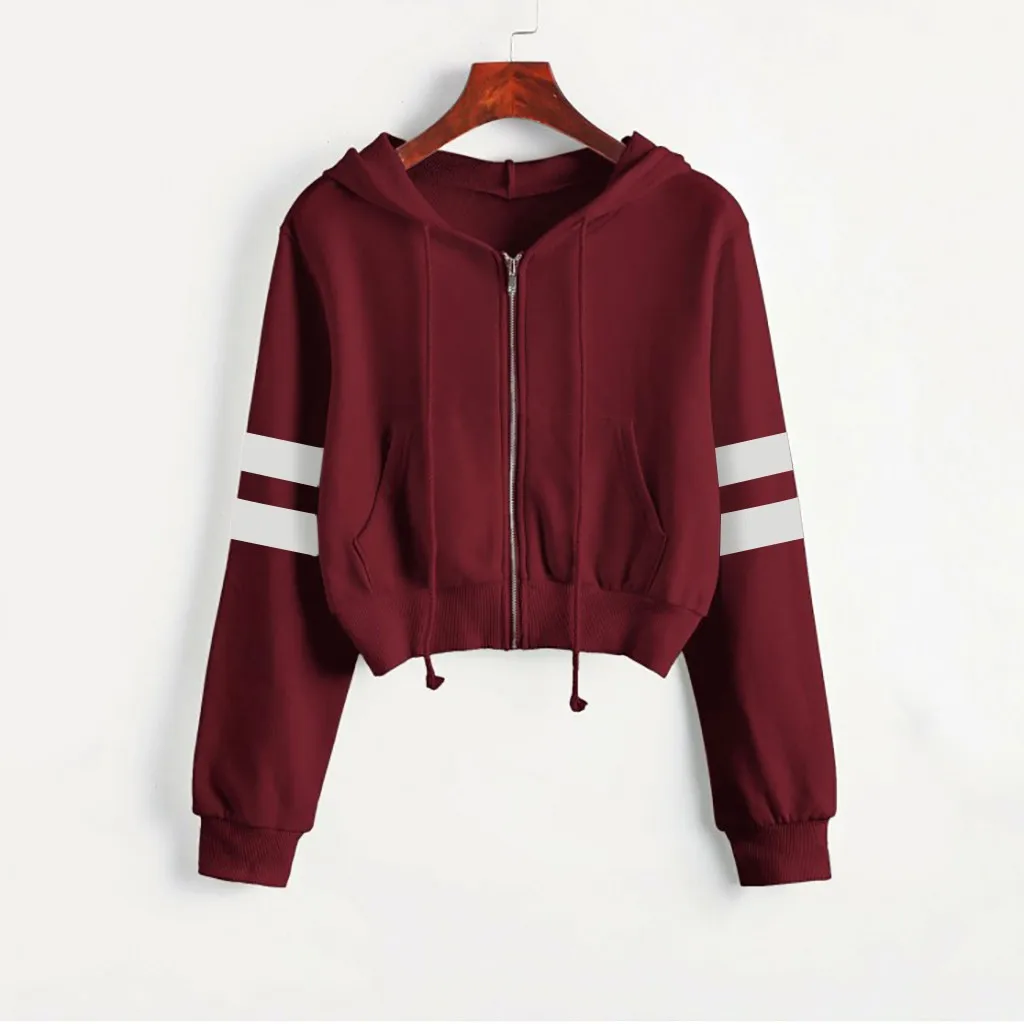 

Solid Color Fashion Hoodie Short Zipper Hoodies Long Sleeve Sweatshirts Hoodies Trend Women's Sweatshirt Harajuku Sudadera