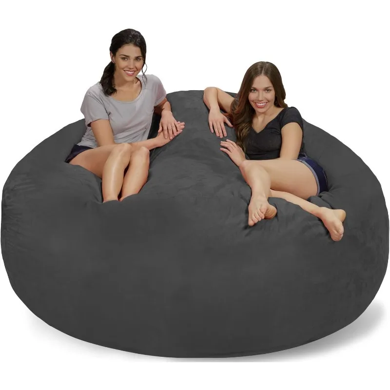 

Chill Sack Bean Bags Large Bean Bag, 7-Feet, Charcoal Micro Suede