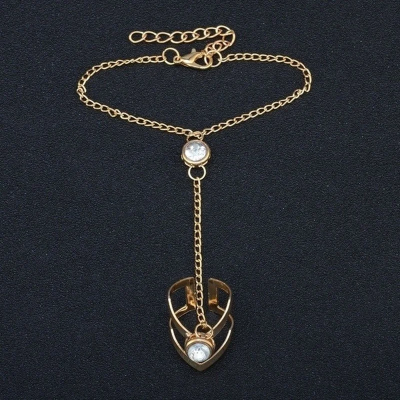 Vintage Gold Zircon Bracelet Ring Wrist Chain Jewelry Fashion Hand Back Bangles Female Women Arrow chain bracelet,zircon bracelets,cubic zirconia bracelet