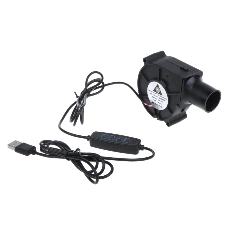 

USB 5V Blower Fan Blower with Speed Controller 2500RPM Mini Portable Blower Fan for BBQ Grill Cooking Fire-Stove