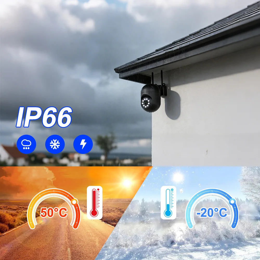 FIRSTCCTV 3MP Wifi IP Wireless Security Surveillance PTZ Camera 4X Zoom Cameras Tracking Two-way Audio HD Night Cameras 2