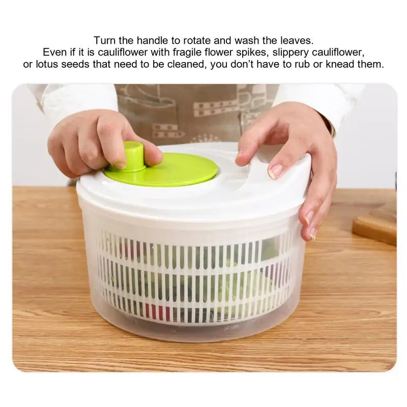 Salad Spinner Vegetable Lettuce Greens Dryer Washer Crisper Vegetable Centrifuge Salad Drying For Greens Kitchen Accessories