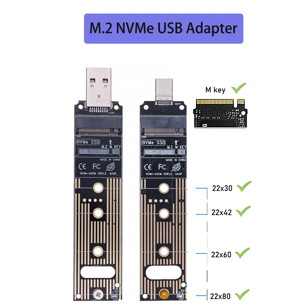 M.2-USB 3.1 SSD 어댑터 Gen2 10G NVME USB 어댑터 M2 NVME-유형 C USB A 어댑터 SSD M.2 NVME/SATA-유형 C 어댑터