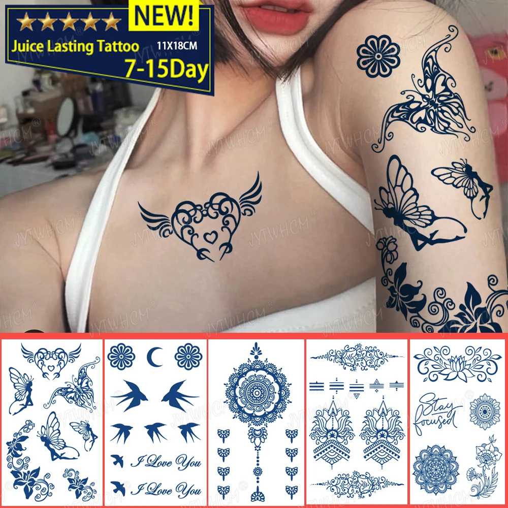 Anslået sund fornuft hit Festival Temporary Tattoo Intim Tattoo Body Touch Lasting Ink Fairy  Butterfly Flying Heart Semi-permanent Tatoo Art Fake Tattoos - Temporary  Tattoos - AliExpress