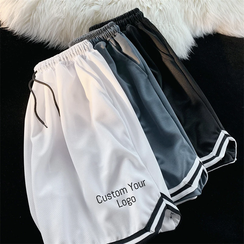 Customizable Sports Shorts Men's Summer Casual Loose Beach Trousers Trendy Split Wide Legged Five Part Trousers