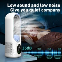 Nouveau ventilateur de bureau USB 2026 - Petit ventilateur portable sans pales rechargeable, humidificateur 140 ml avec brume rafraîchissante, 6 vitesses avec lumière LED 5