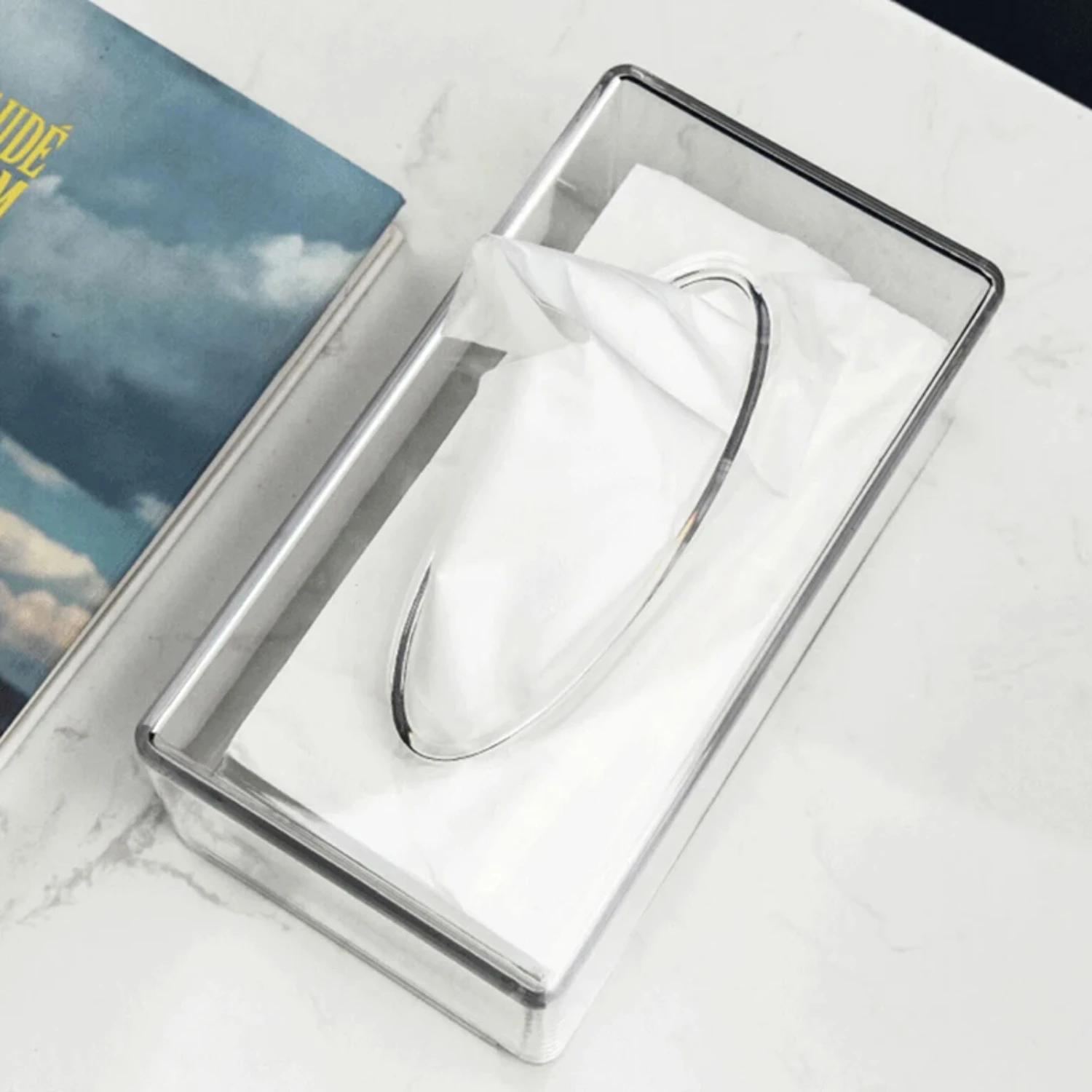 Acrylic Clear Tissue Holder Dispenser Box Elegant Car Office Desktop Napkin Organizer Stylish Tissue Box Holder tissue box,tissue dispenser,napkin holder