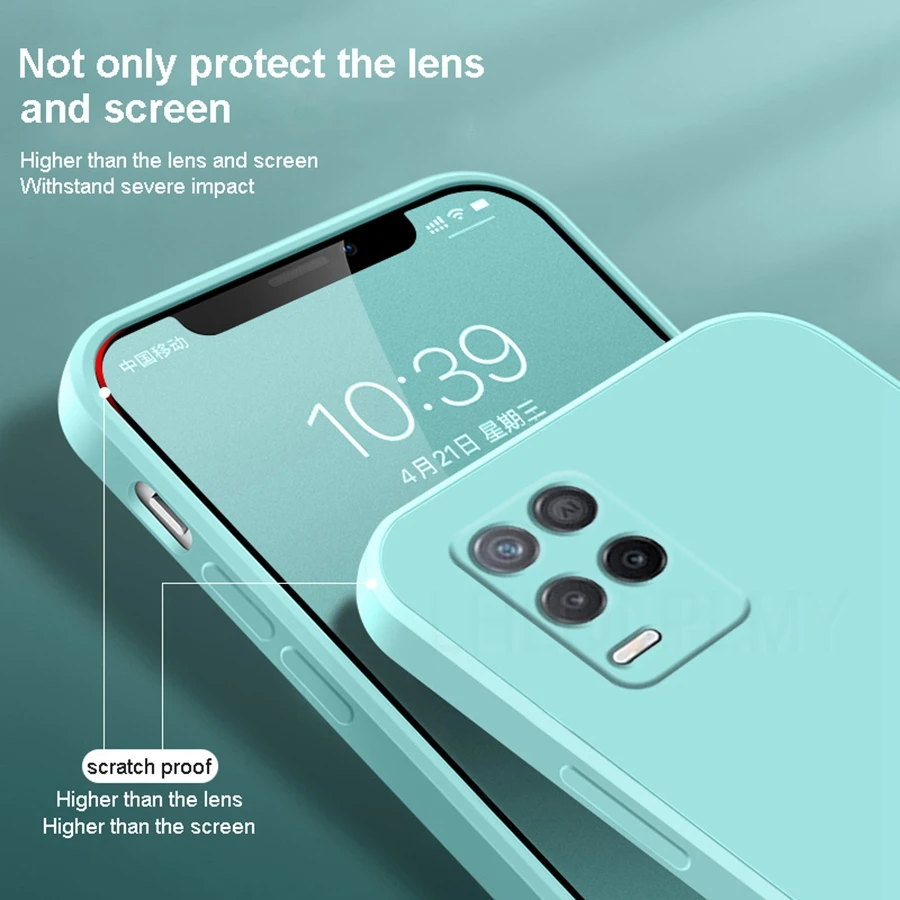 Square Liquid Silicone Soft Case – Solid Full Cover