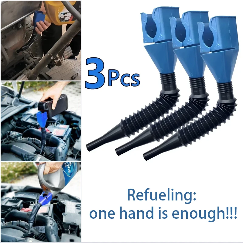 1/3Pcs One-handed Refueling Artifact Car Foldable Refueling Funnel Tool Car Motorcycle Tool Auto Accessories refueling funnel