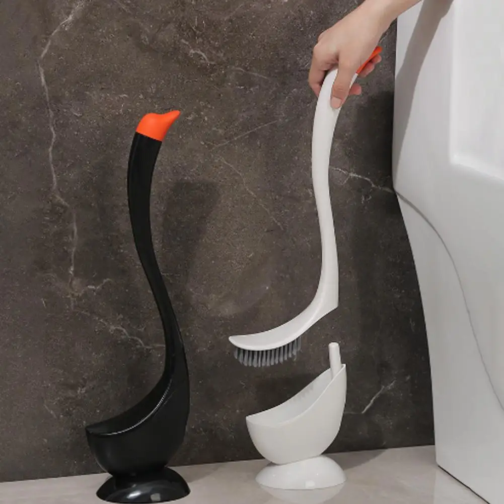 1Pc Toilet Brush Set with Ventilated Base Swan Shape Cleaning Brush for Powerful Scrubbing Bathroom Scrubber Cleaning Tool