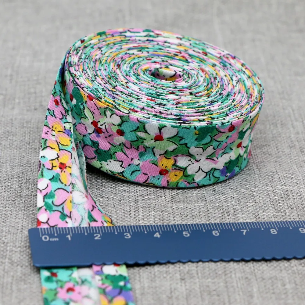 인쇄 바이어스 바인딩 테이프, 가장자리 천 스트립, 공예 DIY 의류 재봉 리본, 크기 25mm x 5m, 신상