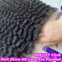 Deep Curly 13x6 Invisible HD Lace Frontal Melt Skins HD Lace Closure 13x4 Full Frontal Only Curly Hair Virgin Hair For Woman