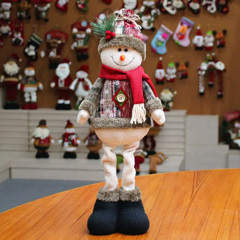 55*18 Cm Christmas Doll Decorations For Home Xmas Gift Snowman Santa Claus Standing Doll Plush Toys New Year Decor 2025 Noel 3