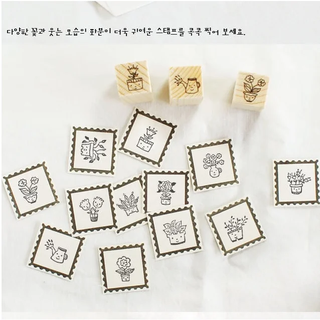 귀여운 고양이 데일리 우드 씰 싱글 고양이 다이어리 사진 앨범 DIY 장식 재료 스탬프 모듬 스탬프 선물 우드 스탬프 학교용