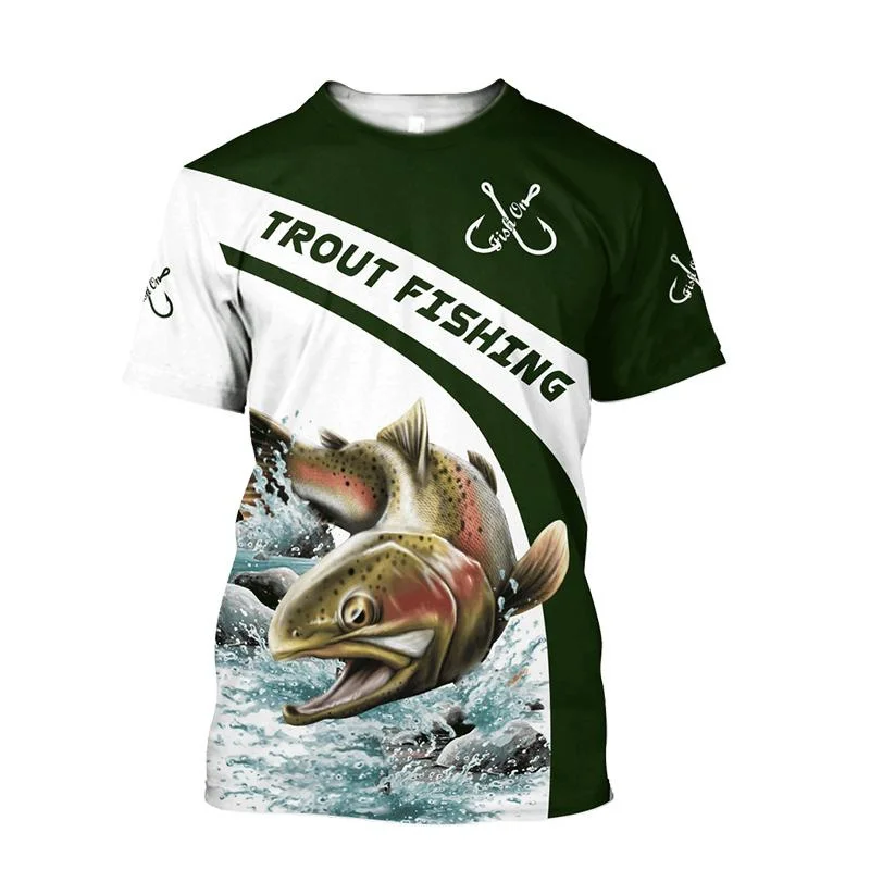 

Футболка мужская с 3D-принтом карпа, модная рубашка с графическим принтом для рыбалки в стиле Харадзюку