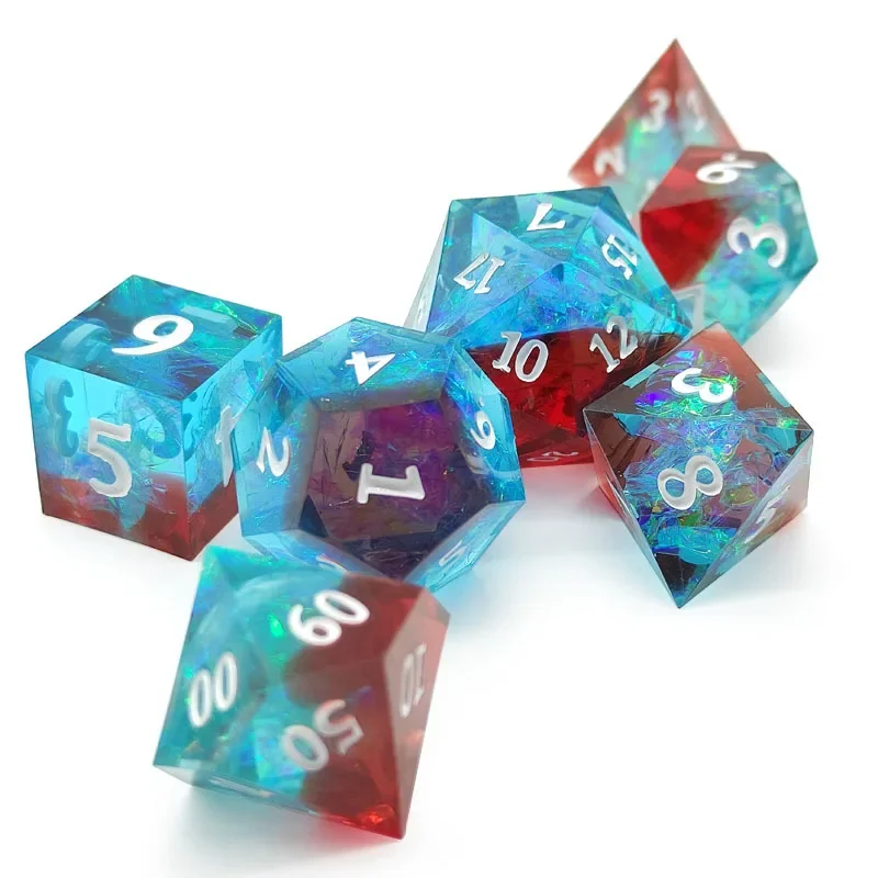 New Upscale Resin Transparent Sharp Corner Dice Set D4 D6 D8 D10 D% D12 D20 Polyhedral Dice For Table Games Role Playing Game
