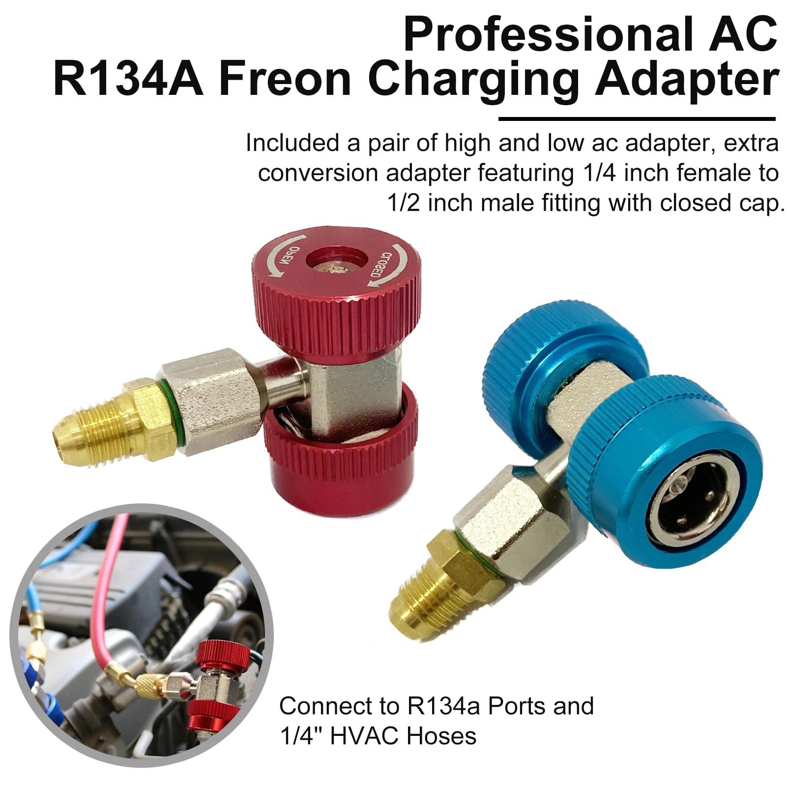 AC Refrigerant Hose Fitting R1234yf To R134a Quick Couplers A/C