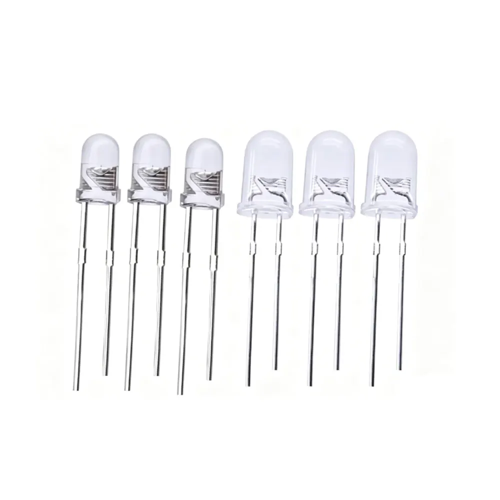 50pcs Diode F3/5MM 3V 5V 12V Super Bright Straw Hat LED  Light Emitting Diodes Blue Green Red Yellow White for DIY Electronic