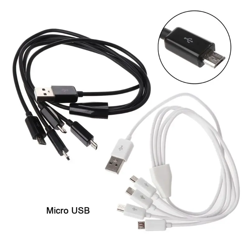 

4 в 1 USB 2.0 A Male to 4 Micro USB Male Splitter Y Зарядный кабель для мобильного телефона Планшет Легкий Прямая поставка