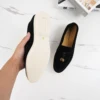 2024GJ Fashion Women's Mule Shoes Comfortable Suede Le Fu Shoes Metal Pendant Anti slip Luxury Brand Driving Shoes Casual Shoes 5
