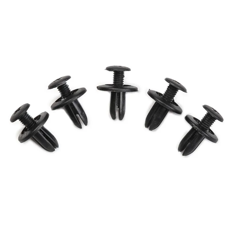 Unique Bargains 20pcs Black Plastic Push Pin Fastener Splash Guard