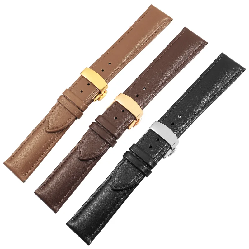 Leather Replacement Strap Substitute Watch 3 Pro New/GT 2/3 BUDS/Honor 2 Series Butterfly Clasp Cowhide Bracelet 20/22mm