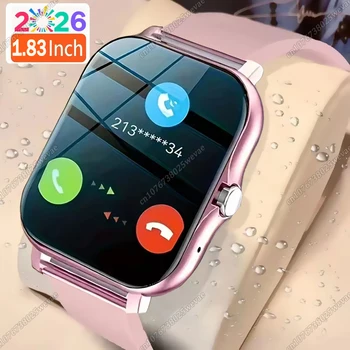 Nuovo Smartwatch 2026 per Android iOS, Schermo a Colori da 1,83 Pollici, Chiamate Bluetooth, Monitoraggio Ossigeno nel Sangue/Pressione, Smartwatch per Donne e Uomini