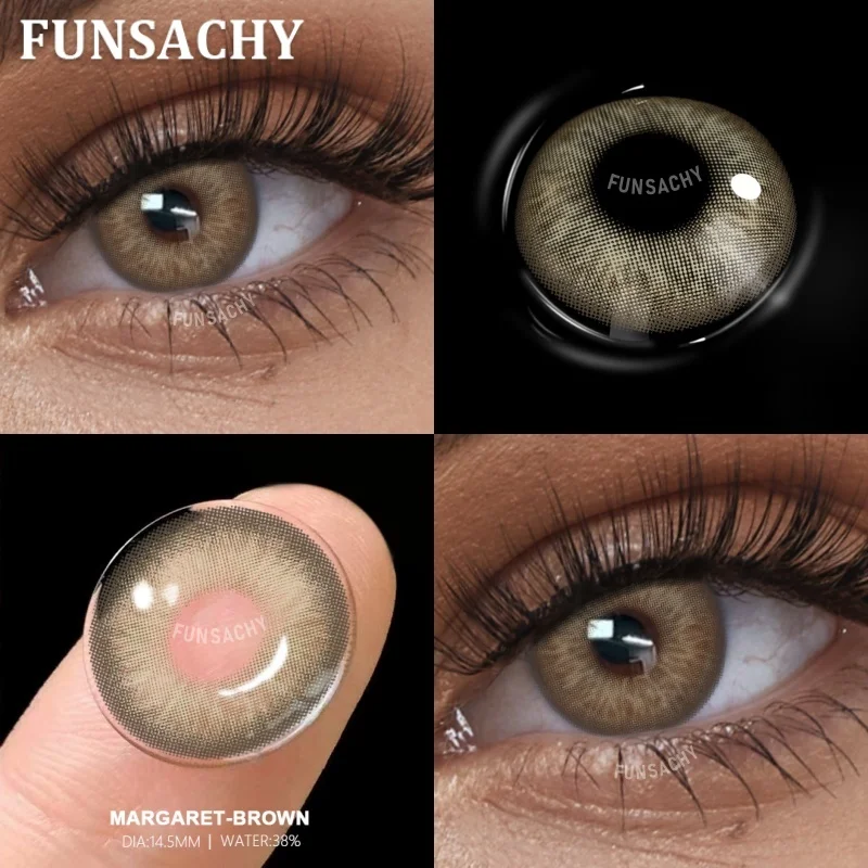FUNSACHY Yearly Cosmetic Brown Contact Lenses - Enhance Your Eye Color with Natural Beauty