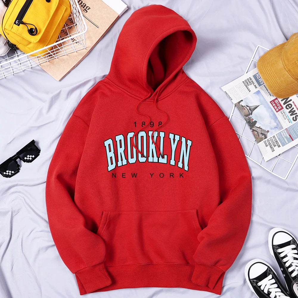 

1898 Brooklyn New York Hoodies Men Classic Vintage Clothes All-Match Outdoor Sweatshirts Personality Harajuku Hoodie For Men