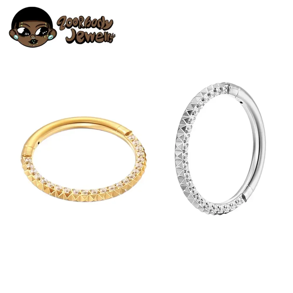 

ASTM F136 Titanium Helix Earrings Piercing 16G Clicker Ladies Nose Septum Piercing High CNC Carving Body Jewelry Wholesale