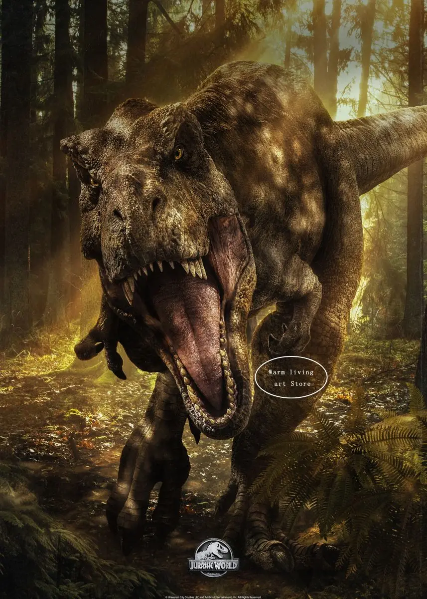 T.Rex T.レックス ティラノザウルス・レックス ポスター ジュラシックパークキャンバス絵画、ティラノサウルスレックス