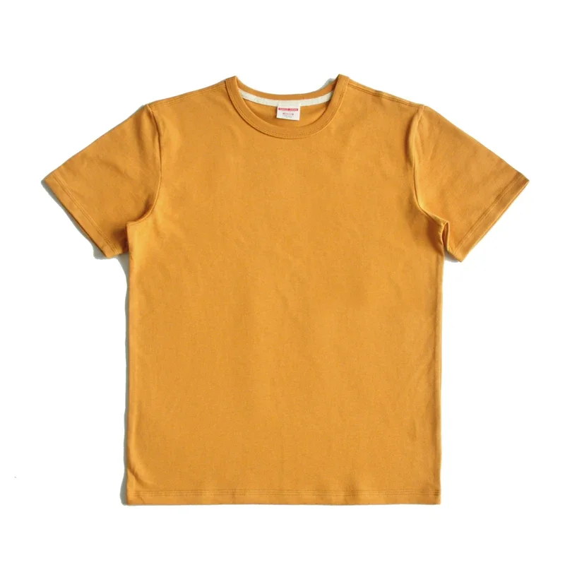 Saucezhan Tops & Tees Men's T-shirt Summer Short Sleeve 5 Colors Pure Cotton  Anti-deformation Double-woven fabric 340g 6
