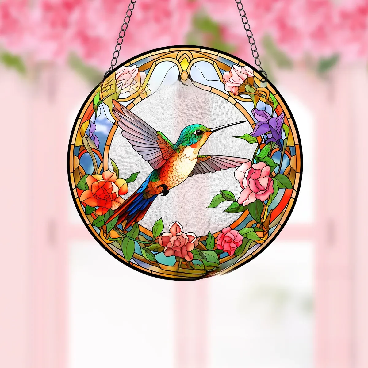 Sunshine Catcher Acrylic Animal Pendant Window Home Decoration Iron Chain Hanging