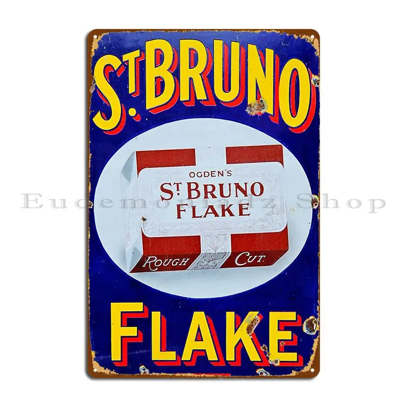 St Bruno Flake Adt Vintage Smalto Tabacco Sign Metal Sign Vintage Pub Bar Design Pub Tin Sign Poster