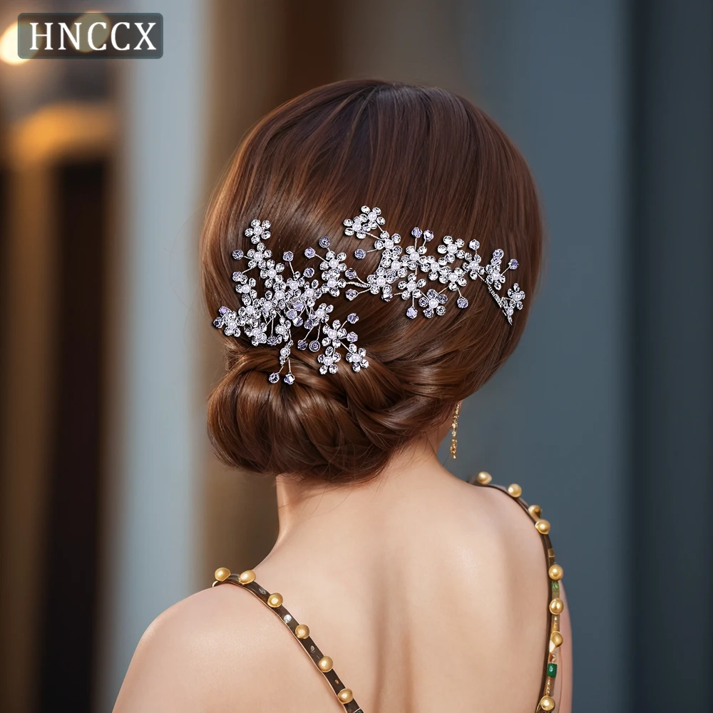 

HNCCX Bridal Hair Comb Wedding Hair Accessories Crystal Headwear Beaded Handmade Headpieces for Women Hair Ornaments CP262