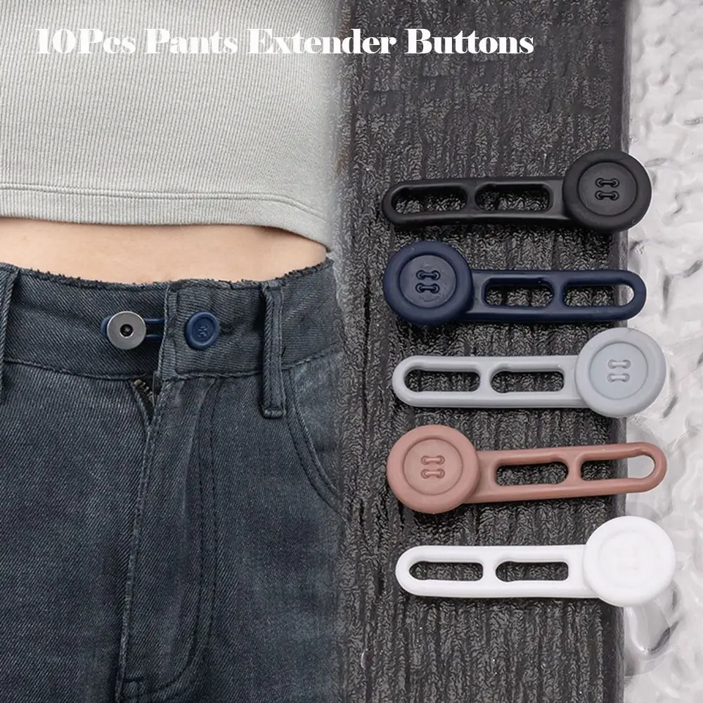 10Pcs Elastic Pants Extender Buttons Neck Extender Lengthen Buckle ...