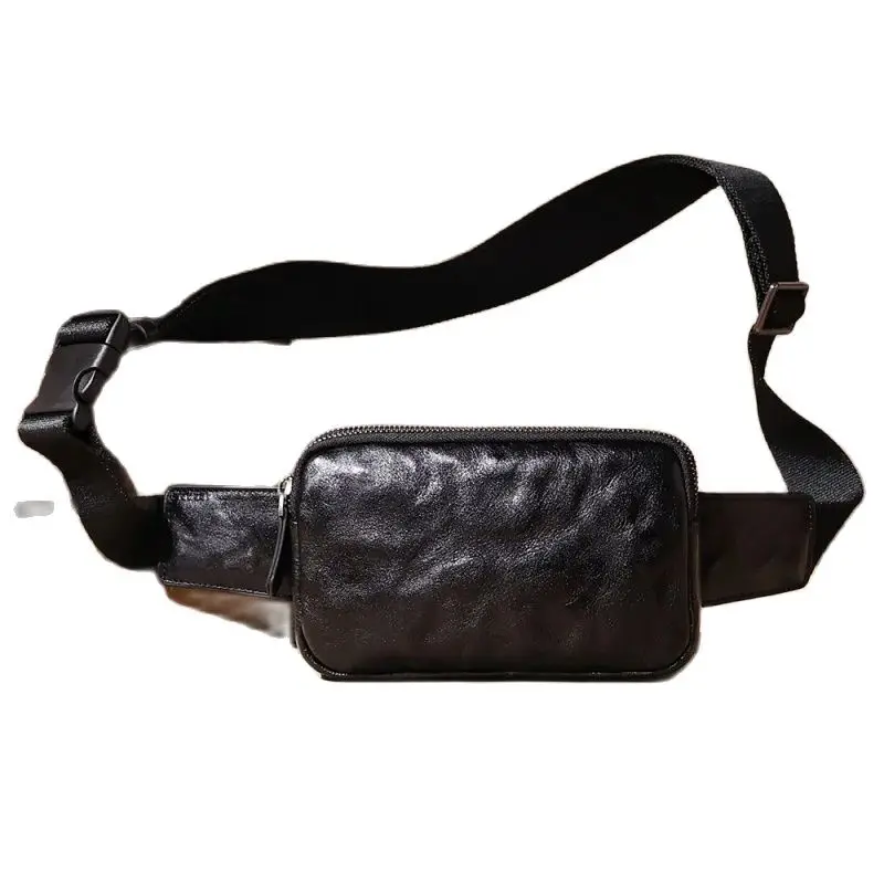 

GENODERN Genuine Leather Men Women Chest Packs Shoulder Sling Crossbody Bag Casual Mens Chest Bag Travel Hiking Backpack New
