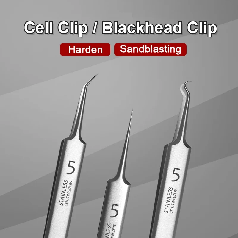 German Ultra-fine No. 5 Cell Pimples Blackhead Clip Tweezers Beauty Salon Special Scraping & Closing Artifact Acne Needle Tools 2