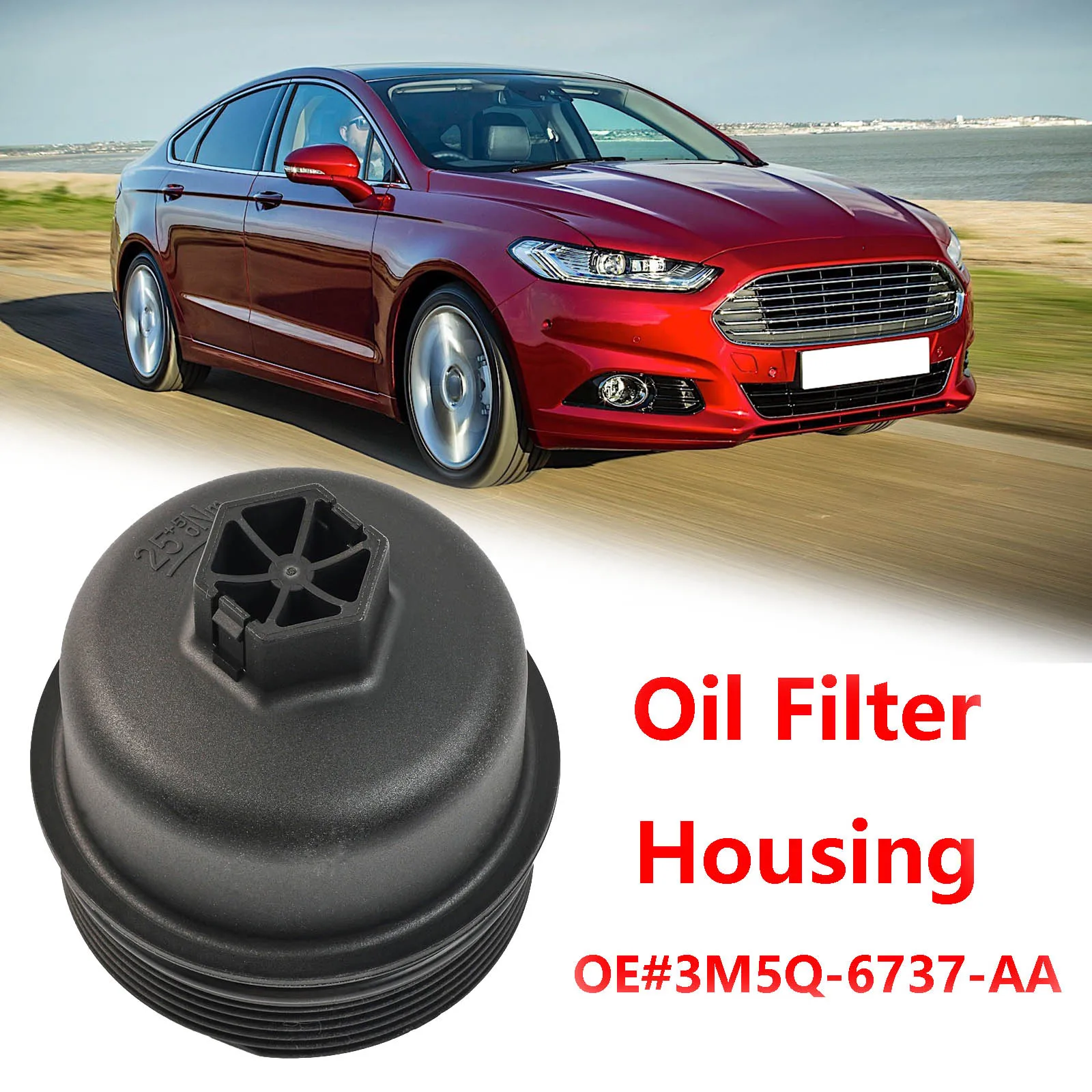 1Pcs Oil Filter Housing Cover Cap For Ford Transit Tourneo Galaxy S-Max Focus Kuga Mondeo 3M5Q-6737-AA 1303477 1103L7