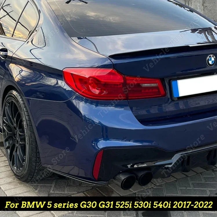 

2Pcs Gloss Black Rear Bumper Lip Side Splitters Flaps For BMW 5 series G30 G31 525i 530i 540i 2017-2022 Spoiler Winglets ABS