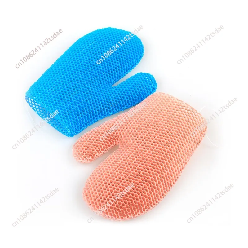 Outdoor TPU honeycomb antibacterial cleaning bath gloves exfoliating bath rubbing bath pulling back towel makeup remover
