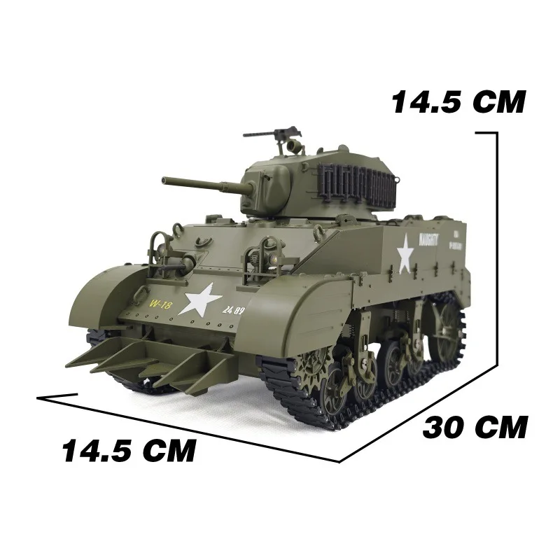 American Stuart M5a1 Military Simulation 360-Degree Rotating Smoking Electric Remote Control Tank G2080 Model Children'S Toy 6