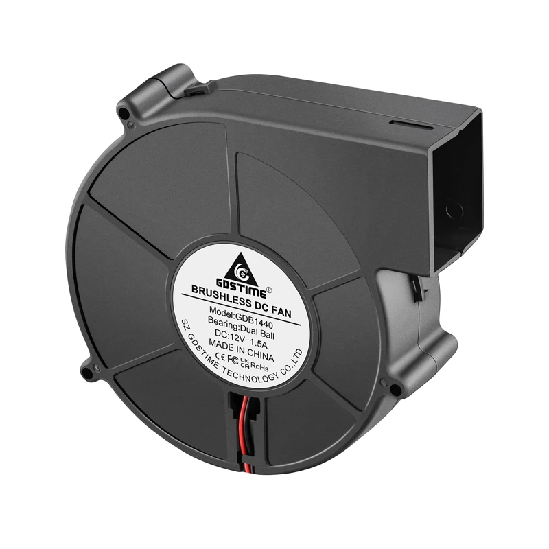 Gdstime-turbo Ventilador 140 mm dc 12v Bola Dupla 140 mm x 40 mm Industrial Portátil 14cm Industrial Churrasqueira Exaustor - Imagem 3