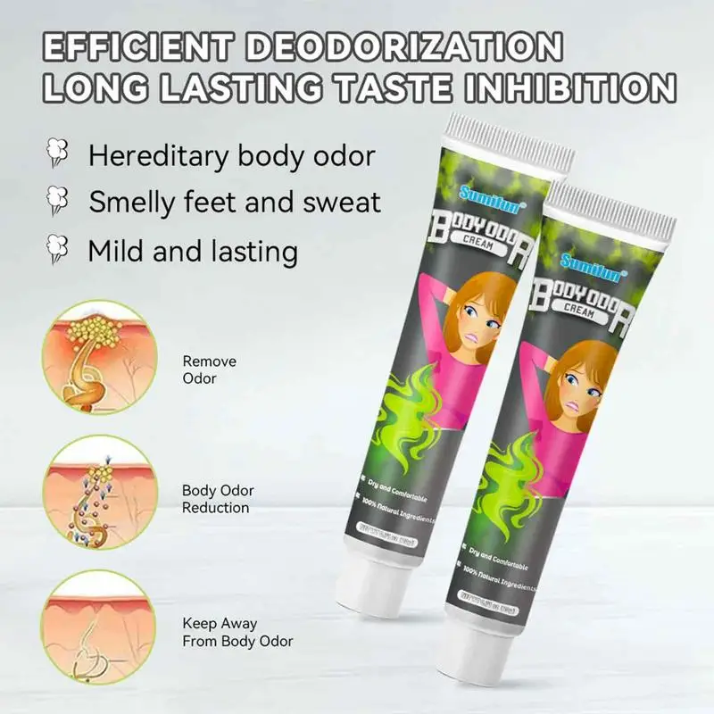 Body Odor Remove Cream Underarm Bad Smell Sweating Removal Armpit Refreshing Deodorant Cream